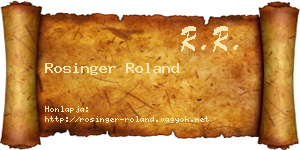 Rosinger Roland névjegykártya